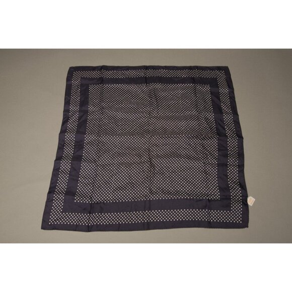 Vintage Glentex Navy Polka Dot Scarf 22" Square 100% Acetate Made In Japan Hand - Picture 2 of 10
